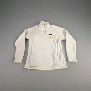 Patagonia Retool Women’s Size L White Snap-T Pullover Fleece Sweater Polartec C4